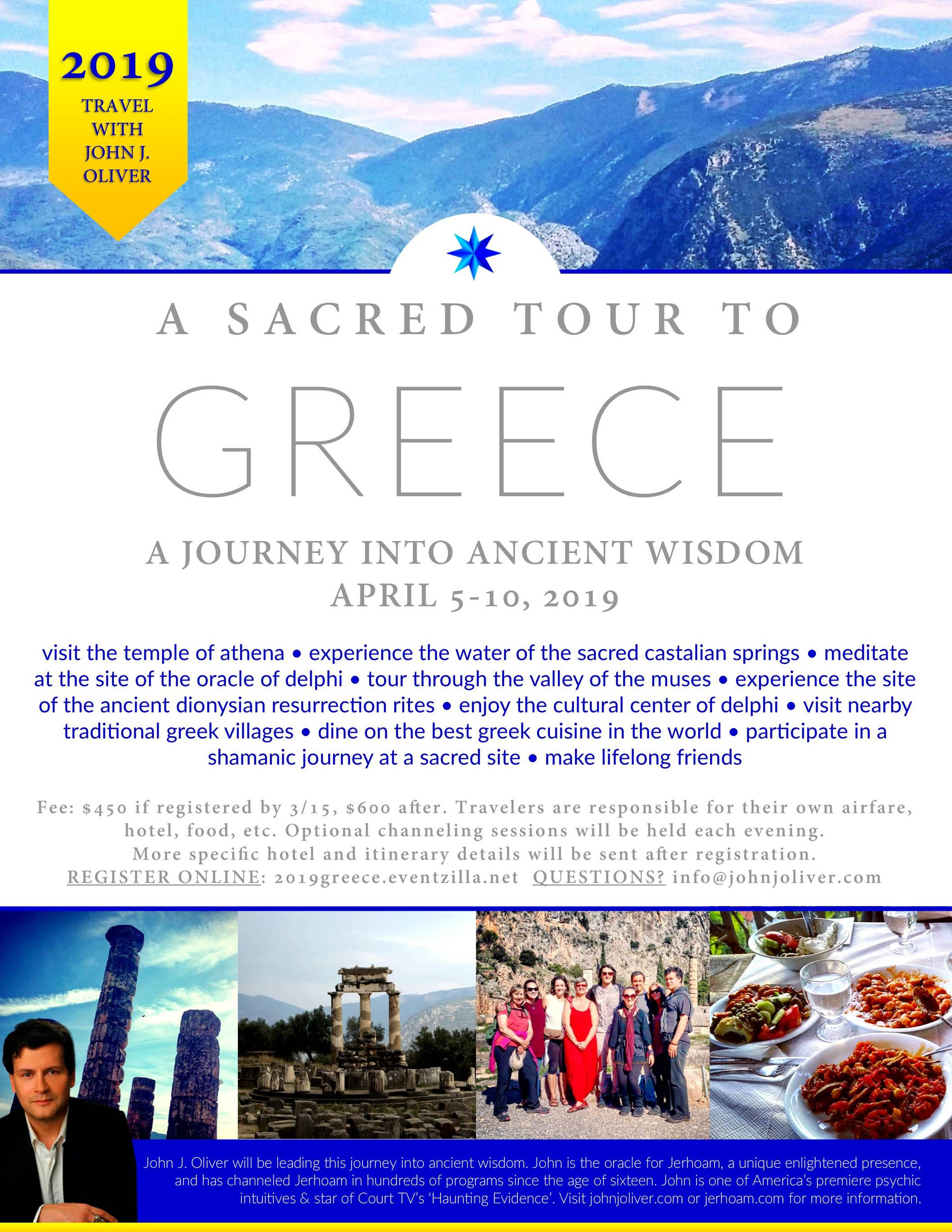 Travel with John J. Oliver, 5-10 April 2019